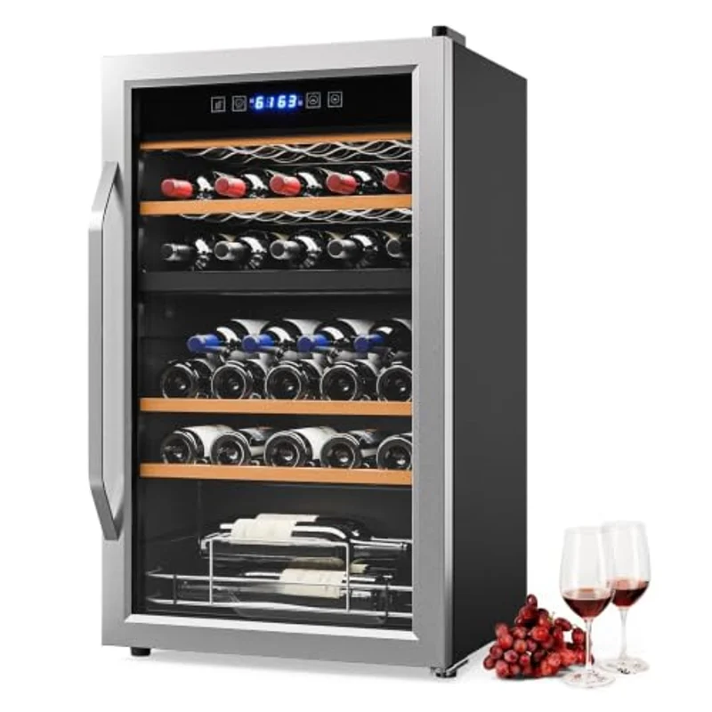 Bonnlo 33 Bottle Dual Zone wine cooler refrigerator