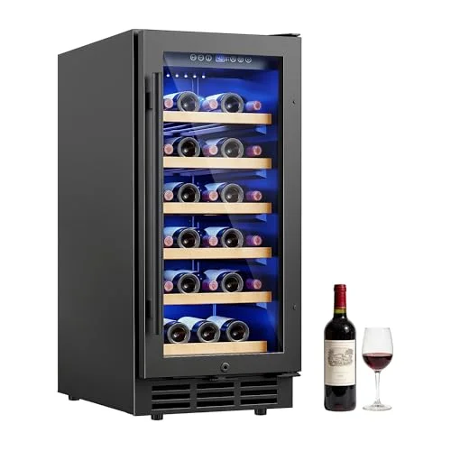 ICEVIVAL 15 Inch 28 Bottle freestanding wine cooler refrigerator, black