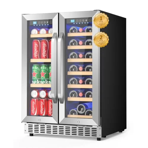 EORICE 24-Inch Dual Zone wine and beverage refrigerator with glass door